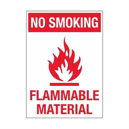 No Smoking Flammable Material 10" x 14" Sign